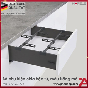 Bộ phụ kiện chia hộc tủ 900mm trắng mờ Hafele 552.49.728