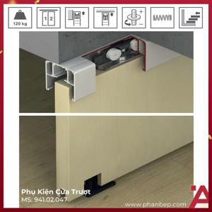 Bộ Phụ kiện cửa trượt 120O Giảm chấn và tự đóng một bên Hafele 941.02.047