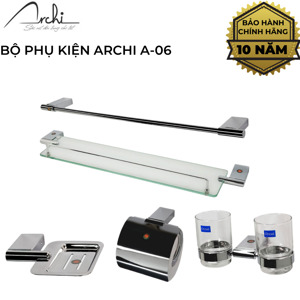 Bộ phụ kiện phòng tắm inox Archi A06