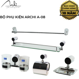 Bộ phụ kiện phòng tắm inox Archi A08