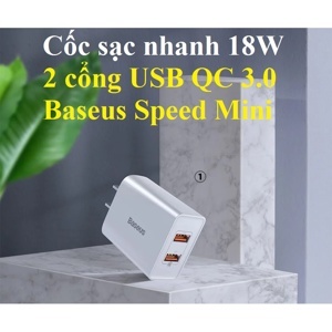 Củ sạc Baseus Transun Series Dual USB Hỗ trợ sạc nhanh 2.4 A