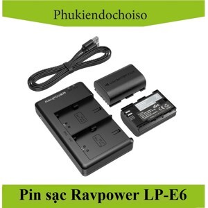 Bộ sạc pin máy ảnh Canon LP-E6 chính hãng Ravpower RP-BC003