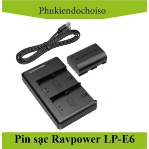 Bộ sạc pin máy ảnh Canon LP-E6 chính hãng Ravpower RP-BC003