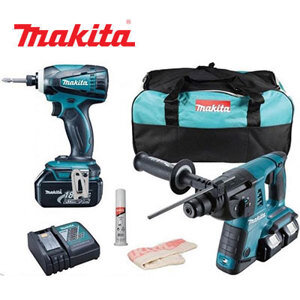 Bộ sản phẩm máy khoan, máy vặn vít Makita DLX2071PM1