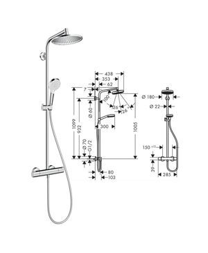 Bộ sen cây điều nhiệt có xả bồn Hafele S280 589.52.310