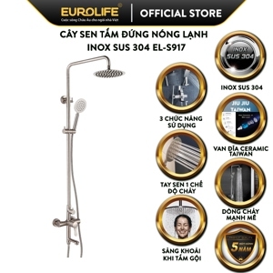 Bộ sen cây tắm đứng nóng lạnh Eurolife EL-S917, Inox SUS 304
