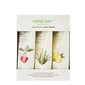 Bộ sữa rửa mặt Thefaceshop Herb Day 365 Master Blending Facial Foaming Cleanser Special Set (3Pc)