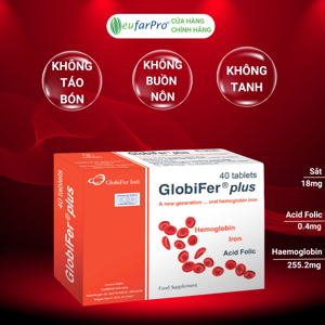 Bổ sung sắt cho phụ nữ mang thai Globifer Plus 40 viên