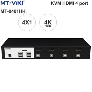 Bộ Switch HDMI 4x1 - Bộ chuyển mạch HDMI và USB 4 ra 1 30Hz MT-VIKI MT-0401HK