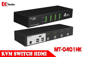 Bộ Switch HDMI 4x1 - Bộ chuyển mạch HDMI và USB 4 ra 1 30Hz MT-VIKI MT-0401HK