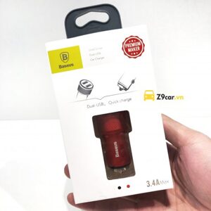 Bộ tẩu sạc nhanh đa năng Baseus Small Screw Dual-USB dùng cho xe hơi (36W, Quick Charge 3.0, 2 Ports USB Car Charger)