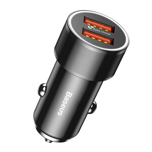 Bộ tẩu sạc nhanh đa năng Baseus Small Screw Dual-USB dùng cho xe hơi (36W, Quick Charge 3.0, 2 Ports USB Car Charger)