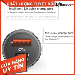 Bộ tẩu sạc nhanh đa năng dùng cho xe hơi Baseus LV196
