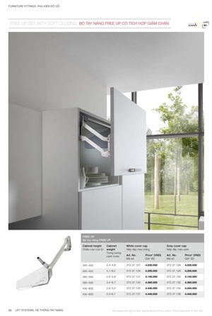 Bộ tay nâng 1 cánh Hafele 372.37.130