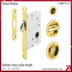 Bộ thân khóa cho cửa trượt màu đồng bóng PVD Hafele 911.26.527