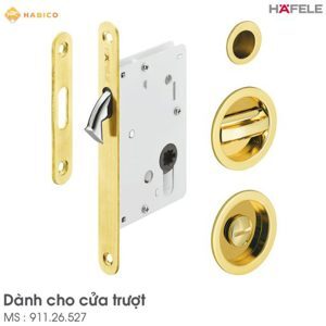 Bộ thân khóa cho cửa trượt màu đồng bóng PVD Hafele 911.26.527