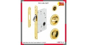 Bộ thân khóa cho cửa trượt màu đồng bóng PVD Hafele 911.26.527