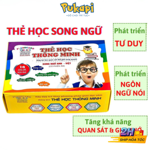 Bộ thẻ học song ngữ 16 chủ đề 416 chiếc