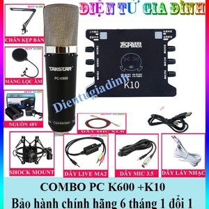 Bộ thu âm XOX K10 + Micro Takstar PC K600