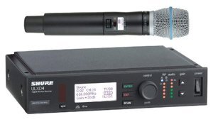 Bộ thu kỹ thuật số và bộ phát đôi kèm micro không dây cầm tay Shure ULXD24/B87C