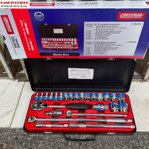 Bộ típ 1/2 inch 25 cái hộp sắt Crossman 99-095C