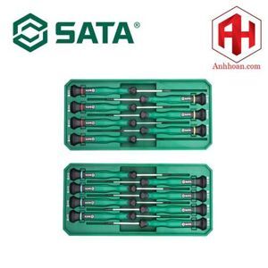 Bộ tô vít điện tử 15 cây Sata 09-317 (Xanh)