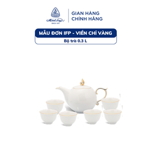 Bộ trà 0.3L Mẫu đơn IFP chỉ vàng