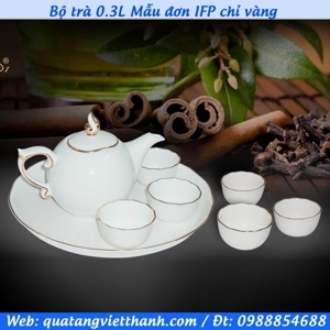 Bộ trà 0.3L Mẫu đơn IFP chỉ vàng