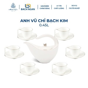 Bộ ấm trà gốm sứ Minh Long Anh Vũ 0.45 lít