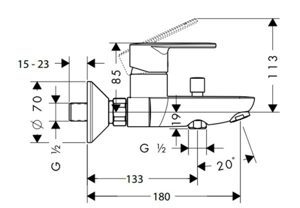 Bộ trộn bồn tắm Talis 589.29.775