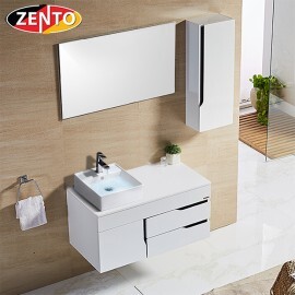 Bộ tủ, chậu, bàn đá, kệ gương lavabo Zento ZT-LV880