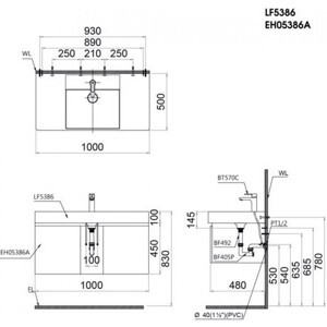 Bộ tủ chậu Caesar LF5386 + EH0100V