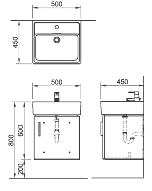 Bộ tủ chậu cao cấp Inax CB0504-5QF-B