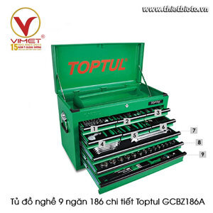 Bộ tủ dụng cụ TOPTUL GCBZ186A - 9 ngăn 186 chi tiết