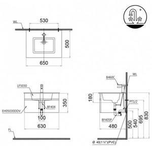 Bộ tủ lavabo Caesar LF5030/EH05030AWV