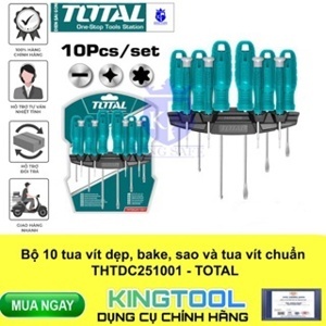 Bộ tua vít 10 chi tiết Total THT250610