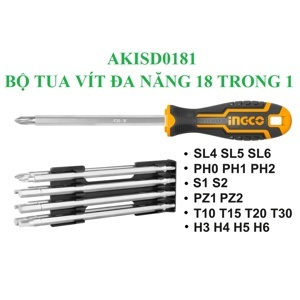 Bộ tua vít 18 đầu INGCO AKISD0181