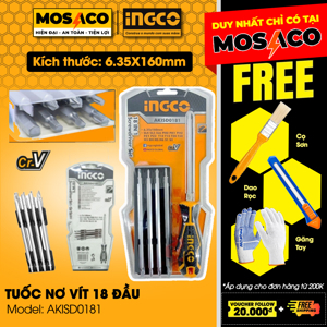 Bộ tua vít 18 đầu INGCO AKISD0181