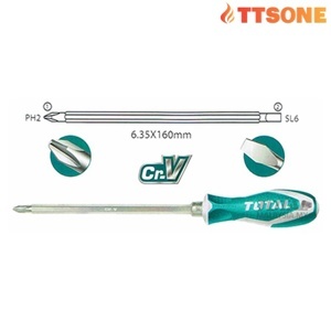 Bộ tua vít 2 đầu 160mm Total THT250206