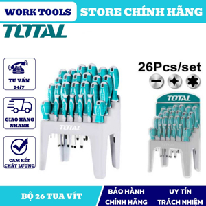 Bộ tuốc nơ vít đa năng 26 chi tiết Total THT250626