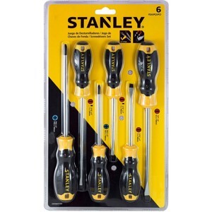 Bộ tuốc nơ vít dẹp và bake 6 cây Stanley STMT66672