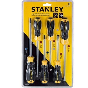 Bộ tuốc nơ vít dẹp và bake 6 cây Stanley STMT66672