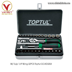 Bộ tuýp 1/4" 32 chi tiết Toptul GCAD3204