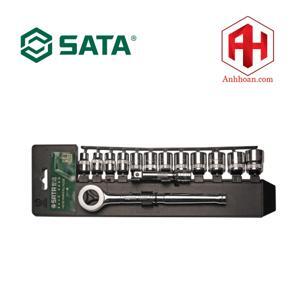 Bộ tuýp 14 chi tiết và thước 5m Sata 09-523