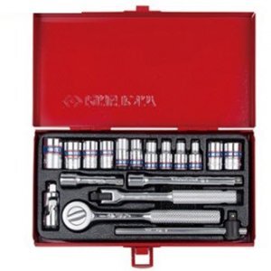 Bộ tuýp 18 chi tiết hệ mét Kingtony 2518MR01, 1/4"