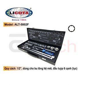 Bộ tuýp 24 chi tiết hệ mét Licota  ALT-5002F