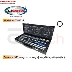 Bộ tuýp 24 chi tiết hệ mét Licota  ALT-5002F