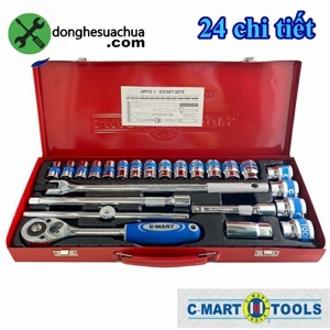 Bộ tuýp 24 chi tiết lục giác hệ mét C-Mart K0030