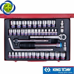 Bộ tuýp 43 chi tiết hệ inch & hệ mét Kingtony 4044CR - 1/2"