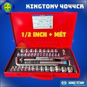 Bộ tuýp 43 chi tiết hệ inch & hệ mét Kingtony 4044CR - 1/2"